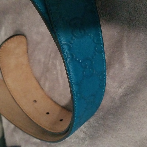 💙GUCCI BEAUTIFUL BLUE GG BELT💙 95-38 You can't get this 1 anywhere! - Picture 3 of 7